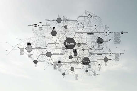 Social Web Network Concept . Mixed media
