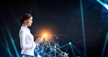 Business and innovation concept  mixed mediaの写真素材