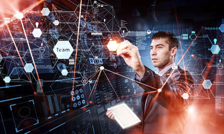 Business and innovation concept . Mixed mediaの写真素材