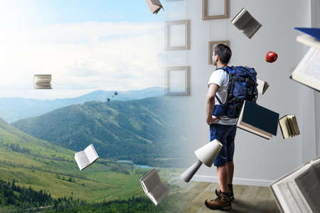 Young traveler exploring the world concept