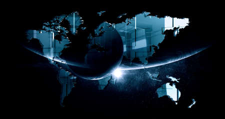 Global technologies concept. Elements of the image furnished by NASA . Mixed mediaの写真素材