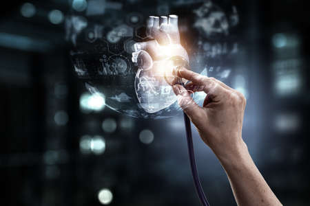 Moderm medicine. Cardiology . Mixed mediaの写真素材