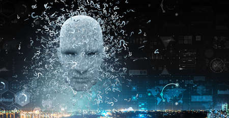 Virtual reality and artificial intelligence conceptの写真素材