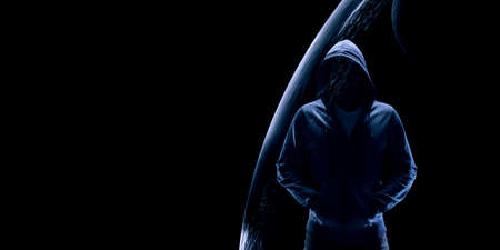 Silhouette of man in hoody