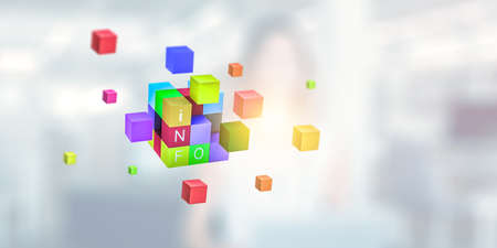 Glowing cubes. Innovation and creativity concept
