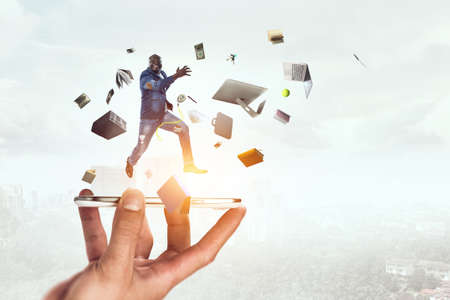 World of books concept . Mixed mediaの写真素材