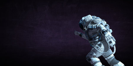 Astronaut at spacewalk . Mixed media