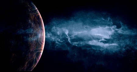 Image of planet in outer space.の写真素材