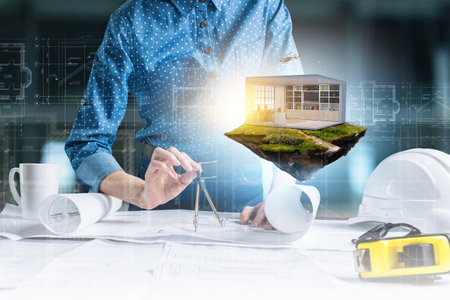 Real estate concept . Mixed mediaの写真素材