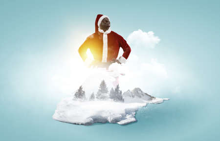 Happy Santa. Christmas concept . Mixed mediaの写真素材