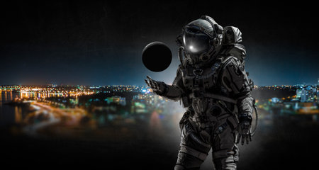 Astronaut and space exploration theme.