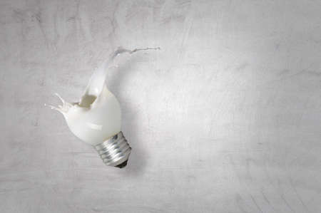 Light bulb with white glass splash