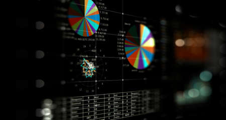 Business graph and trade monitorの写真素材