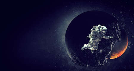 Astronaut and space exploration theme.
