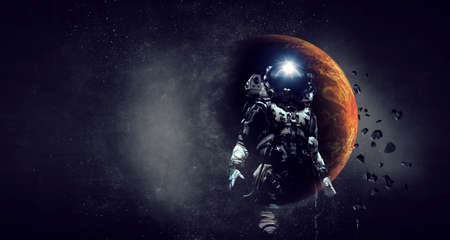 Astronaut and space exploration theme.