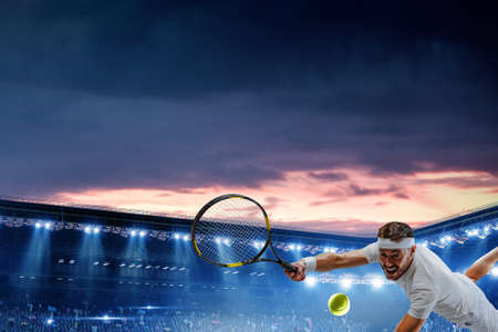 Professional tennis player . Mixed mediaの写真素材