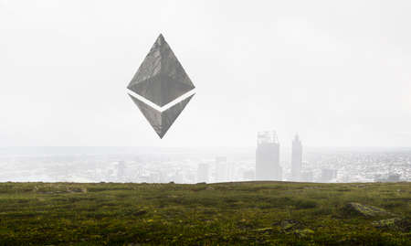 Pyramid floating in the air