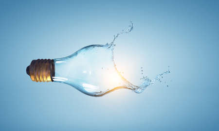 Light bulb from water splashの写真素材