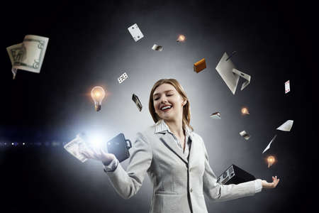 Communication and innovation concept . Mixed mediaの写真素材