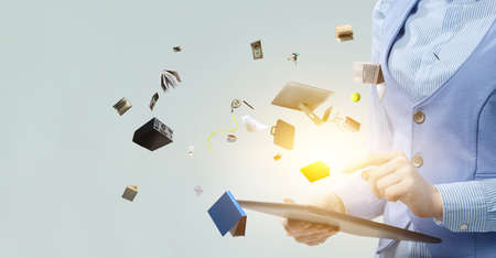 Business and innovation concept . Mixed media