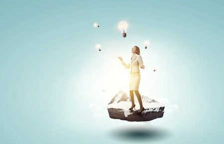 Communication and innovation concept . Mixed mediaの写真素材