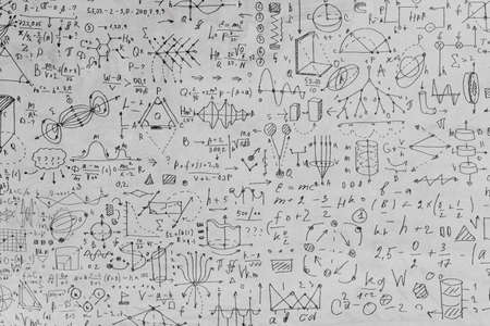 Math geometry formulas on background.の写真素材
