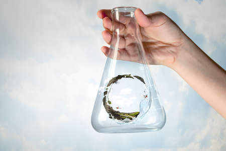 Nature inside a glass bottle