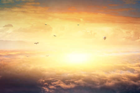 Cloudscape on sunset . Mixed mediaの写真素材