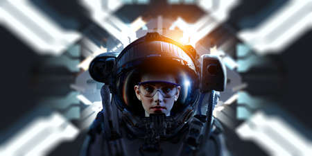 Astronaut and space exploration theme.の写真素材