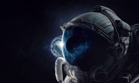 Astronaut and space exploration theme.