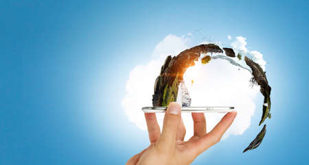 Ecology and global communication concept.