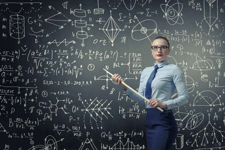 Strict female teacher . Mixed mediaの写真素材