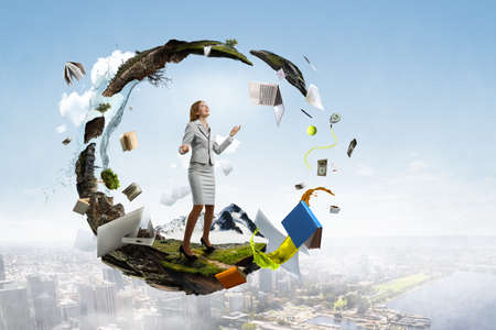 Elegant confident businesswoman as symbol of eco businessの写真素材