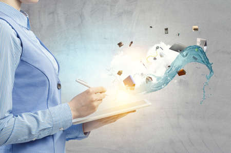Business and innovation concept . Mixed media