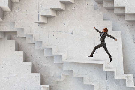 Business woman and stairs. Abstract steps.の写真素材