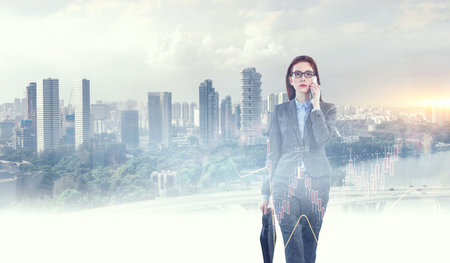 Smart city concept . Mixed mediaの写真素材