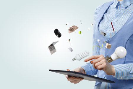 Business and innovation concept . Mixed mediaの写真素材