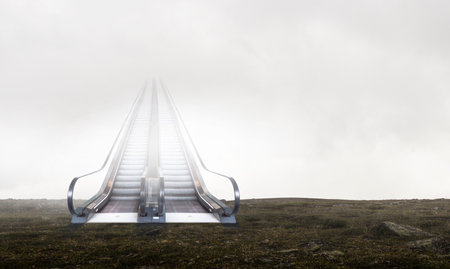 Path up the stairs . Mixed mediaの写真素材