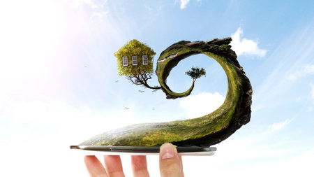 Ecology and global communication concept.の写真素材