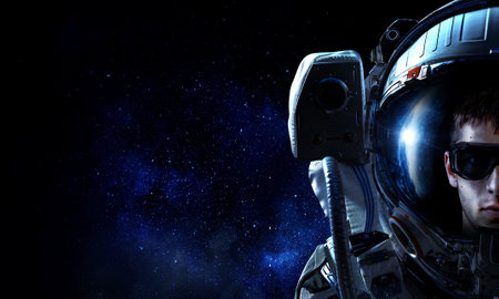 Astronaut and space exploration theme.