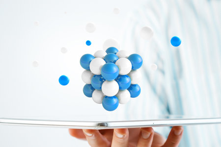 Science concept with sphere modelの写真素材