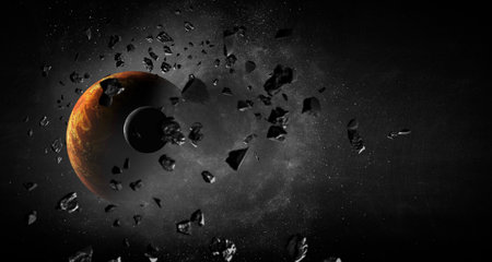 Image of outer space.. Mixed media