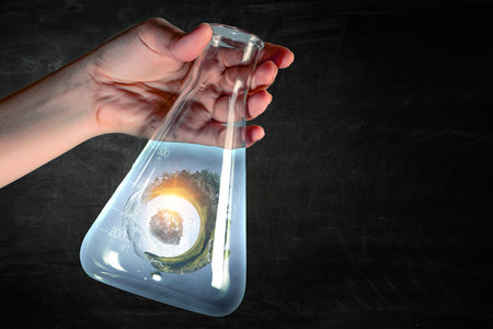 Nature inside a glass bottle. Mixed mediaの写真素材