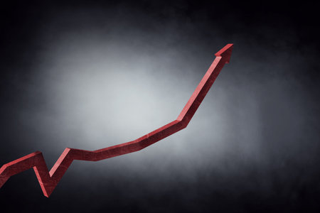 Big arrow showing up. Mixed mediaの写真素材