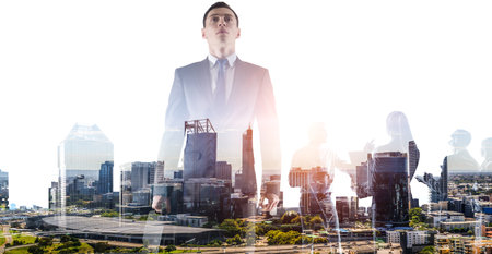 Portrait of an handsome confident business manの写真素材