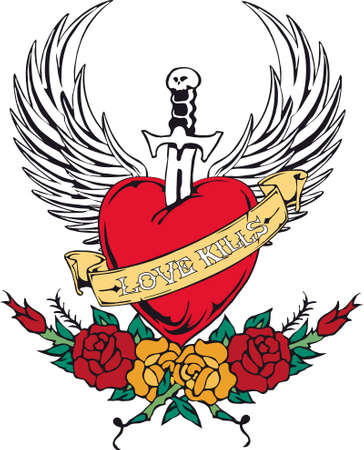 Tattoo Love Killsのイラスト素材