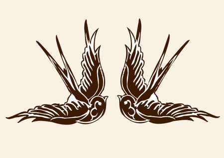 tattoo swallow 02のイラスト素材