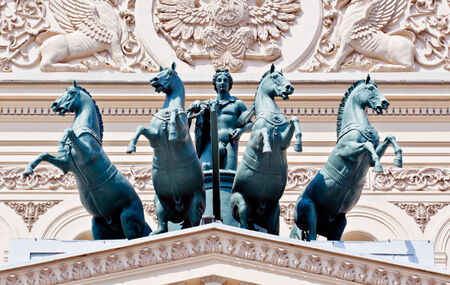 Bronze quadriga of the Bolshoi Theaterのeditorial素材