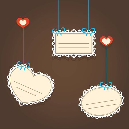 Illustration of lacy valentine framesのイラスト素材