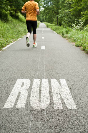 Running man on the road concept - Runの写真素材
